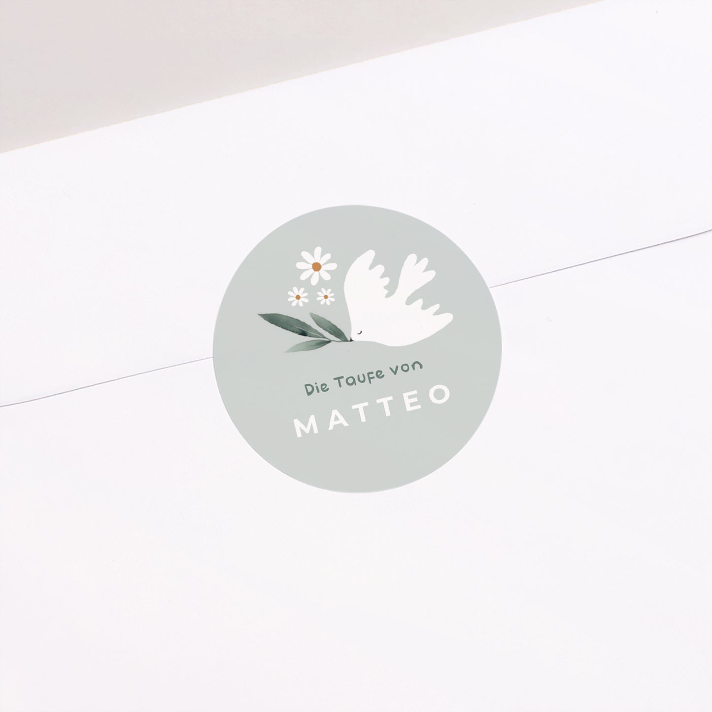 Sticker Taufe Rund Zarte Krone foto N° 2
