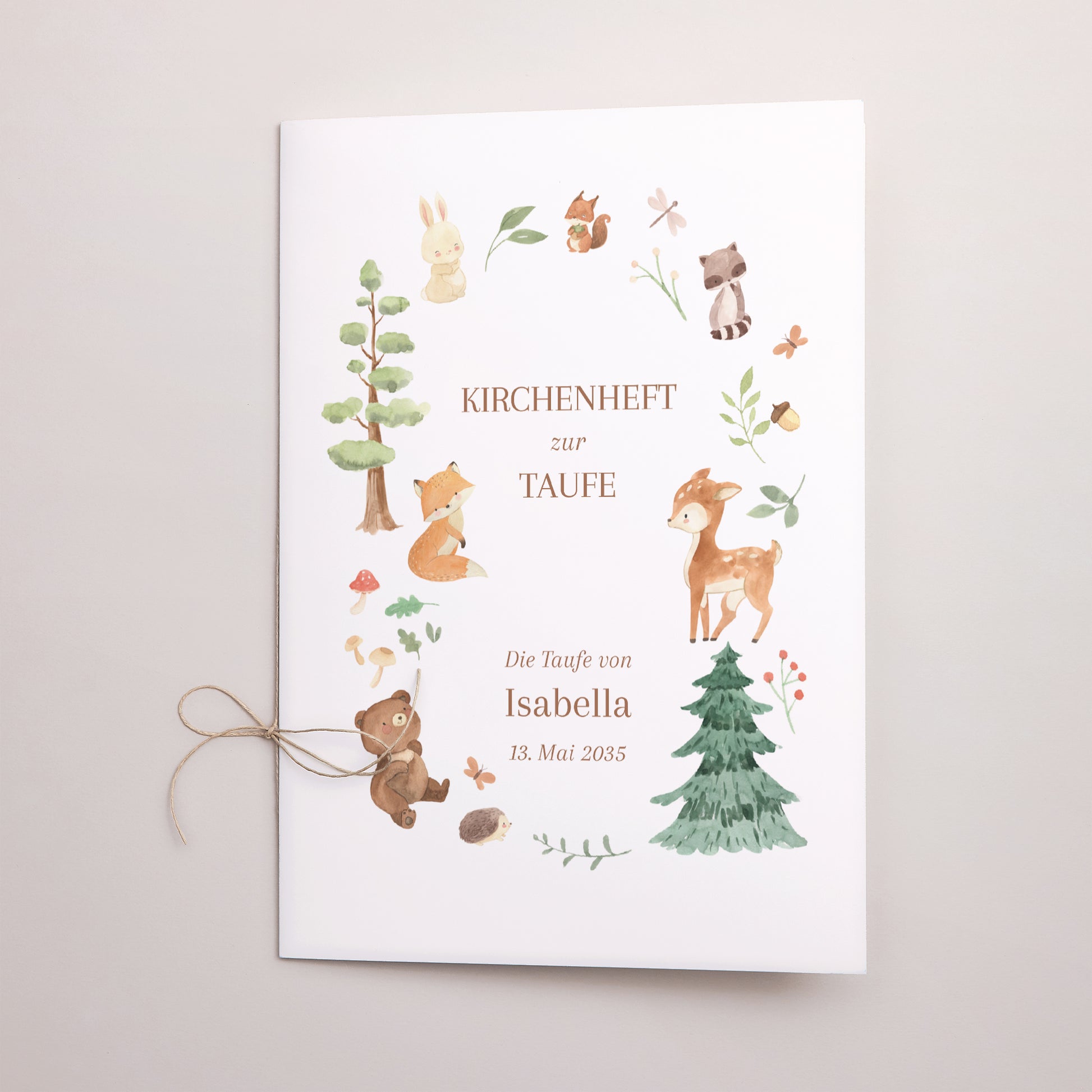 Kirchenheft Taufe Doppelflügel Die Tiere des verwunschenen Waldes foto N° 1