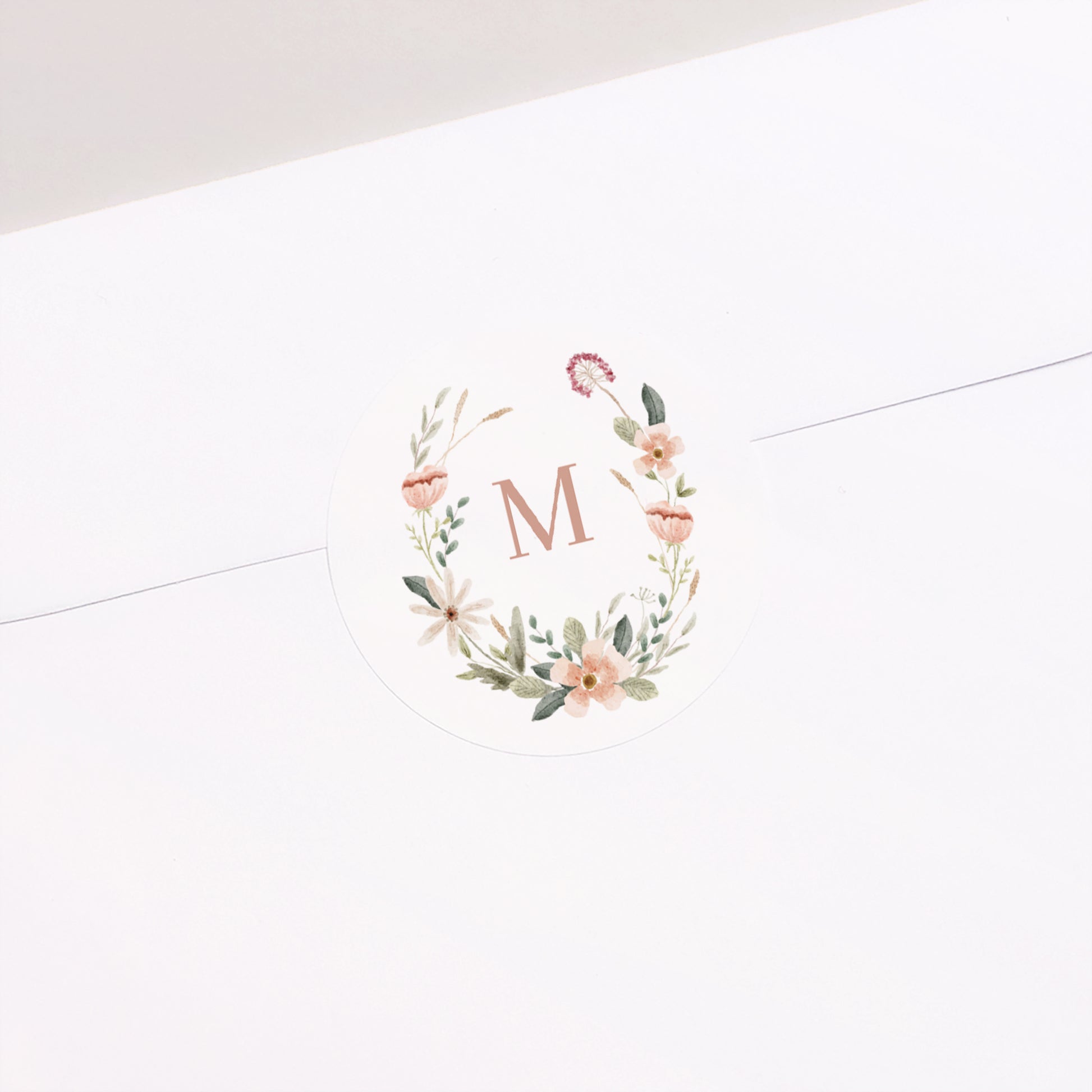 Sticker Taufe Rund Blumenkranz foto N° 2