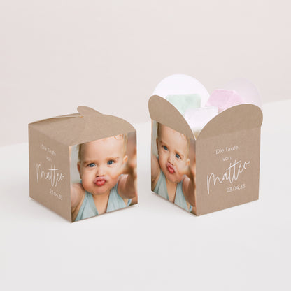Geschenkbox Taufe Schmetterlingsöffnung Einzelbaby foto N° 2