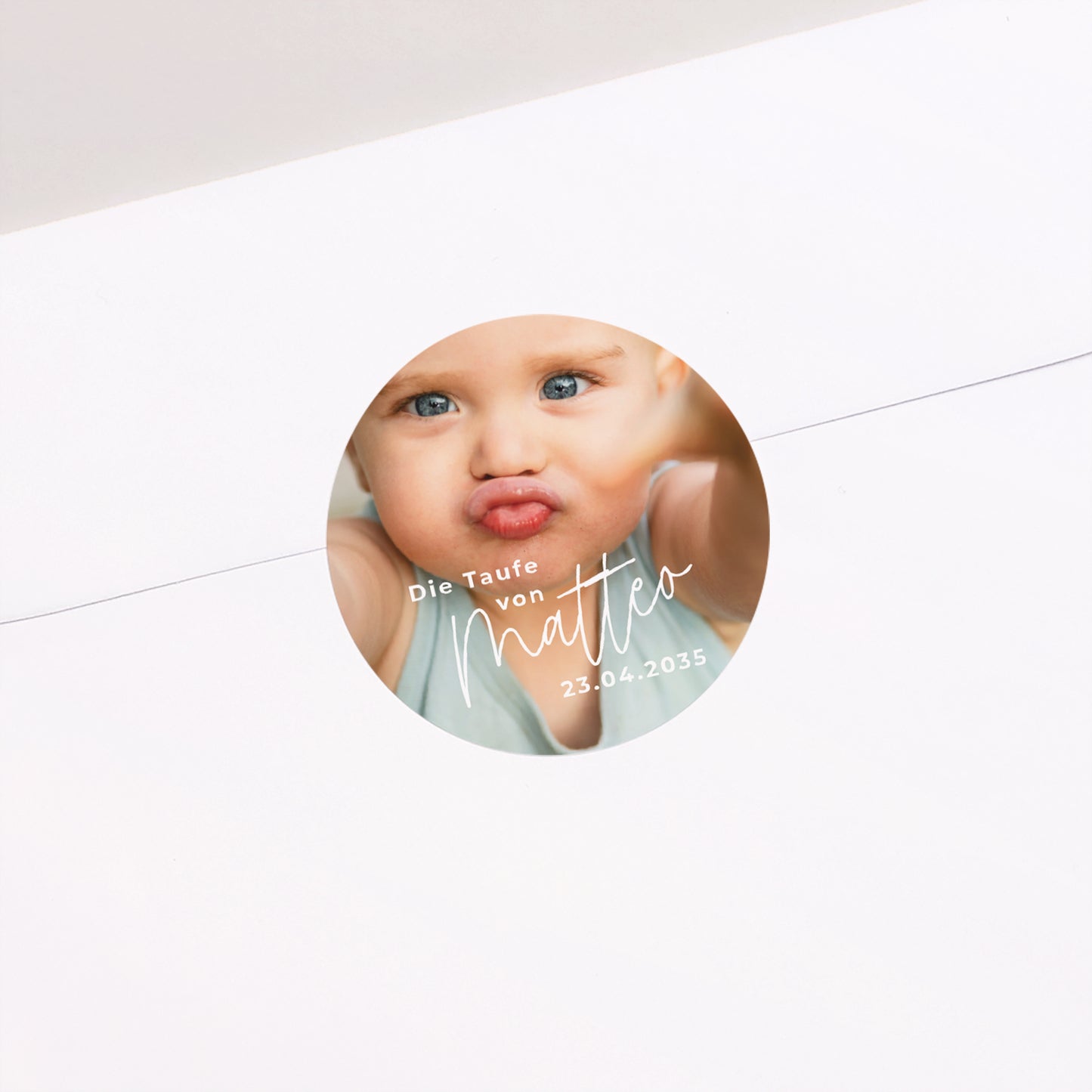 Sticker Taufe Rund Einzelbaby foto N° 2