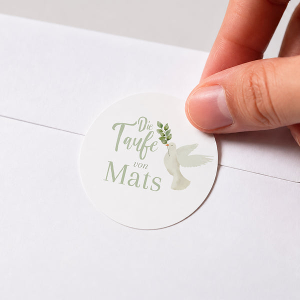 Sticker Taufe Rund Die Ankündigung der Taube foto