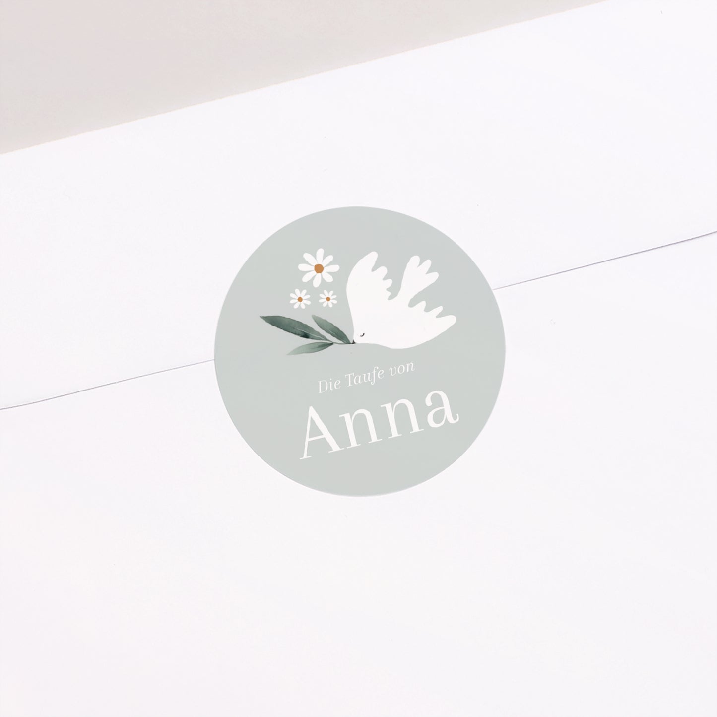Sticker Taufe Rund Poetisches Herz foto N° 2