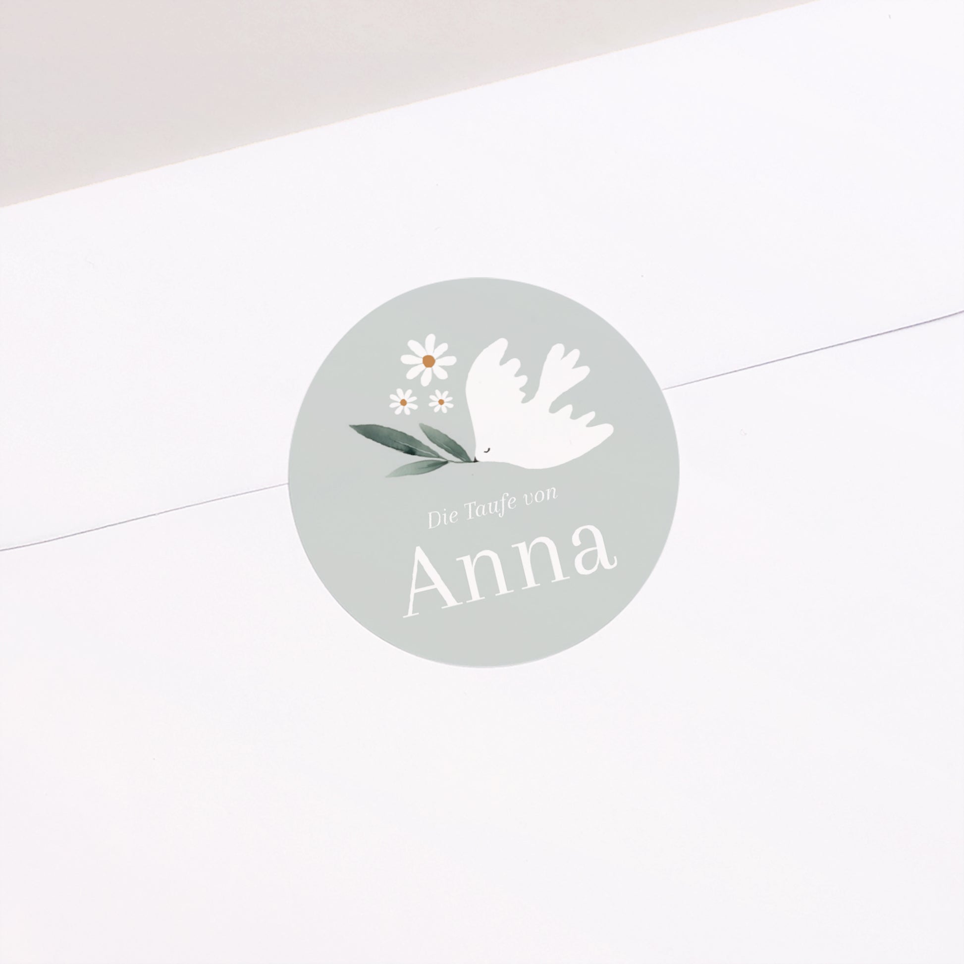 Sticker Taufe Rund Poetisches Herz foto N° 2