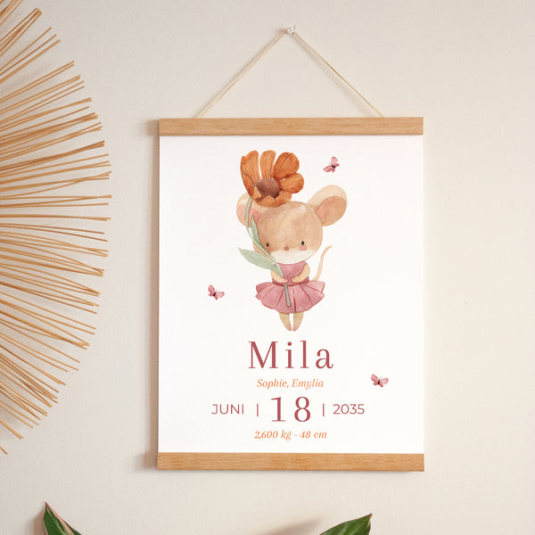 Poster Geburt Porträt Lilli die Maus foto