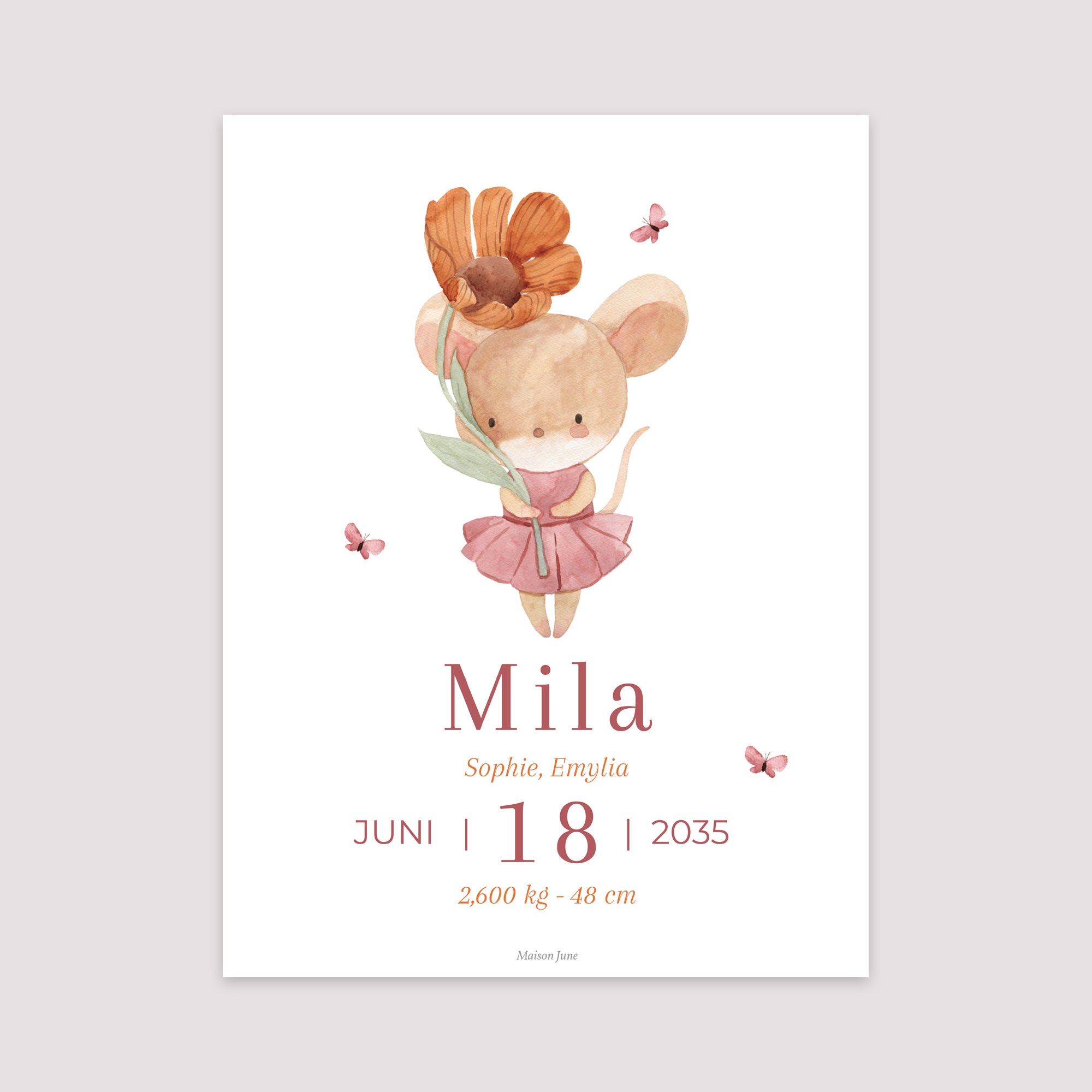 Poster Geburt Porträt Lilli die Maus foto N° 2