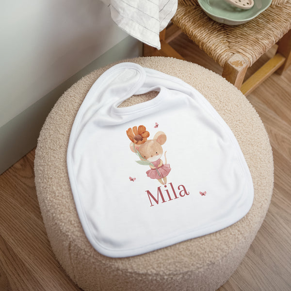 Kinderlätzchen Geburt Stoff Lilli die Maus foto