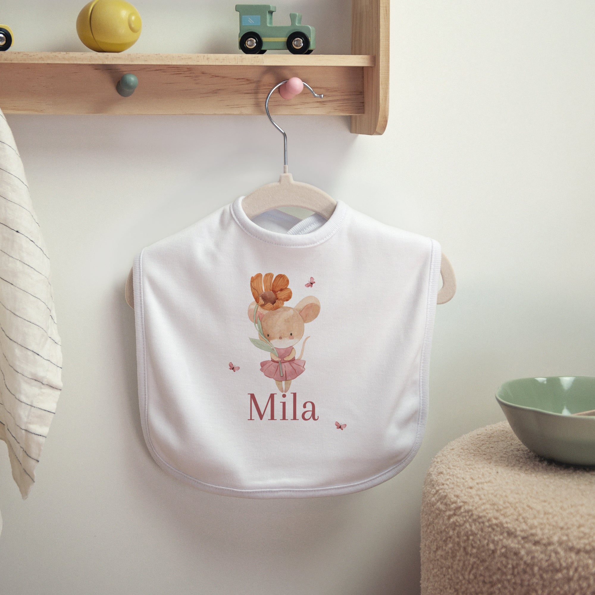 Kinderlätzchen Geburt Stoff Lilli die Maus foto N° 2
