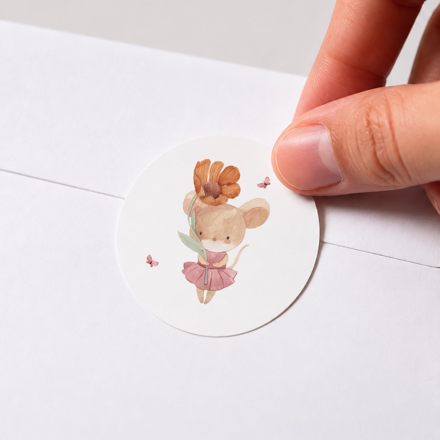 Sticker Geburt Rund Lilli die Maus foto N° 1