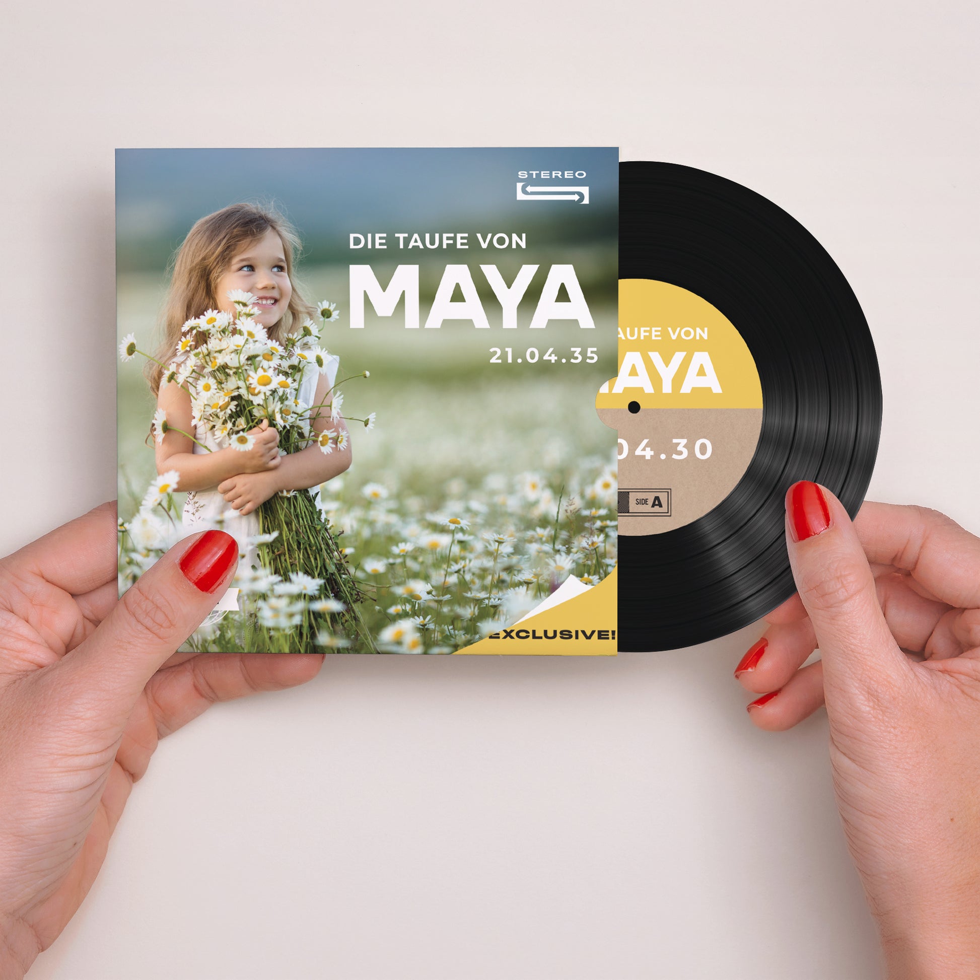 Taufeinladung Schallplattenhülle Vinyl der Hoffnung foto N° 2