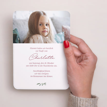Taufeinladung Porträt, abgerundete Kanten Gertrude foto N° 3