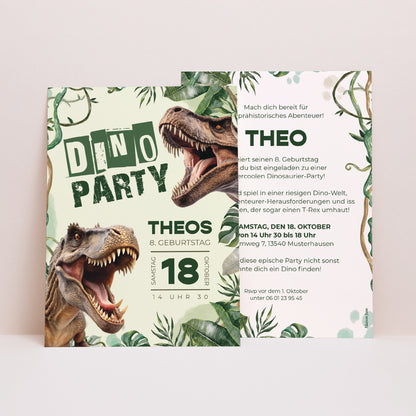 Einladungskarte Kindergeburtstag Dino-Party foto N° 1