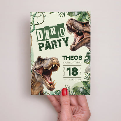 Einladungskarte Kindergeburtstag Dino-Party foto N° 2