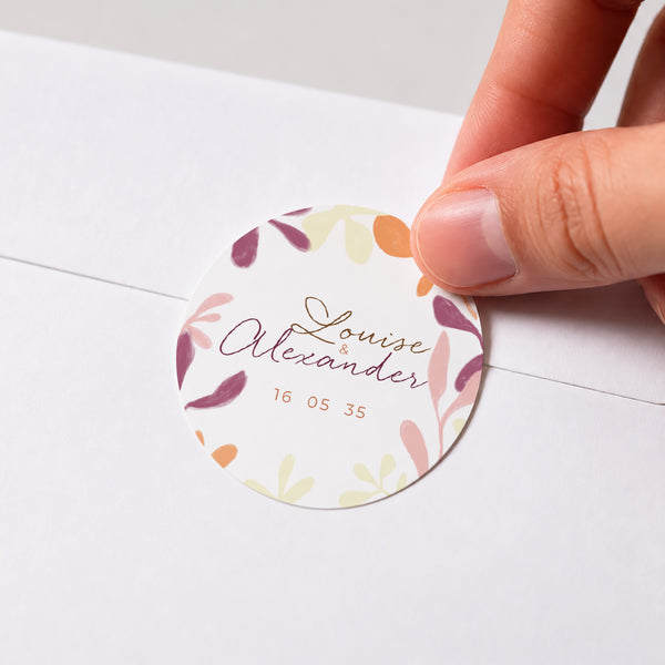 Sticker Hochzeit Rund Liebeswahnsinn foto