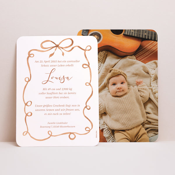 Geburtskarten Porträt, abgerundete Kanten Schönes Geschenk II foto