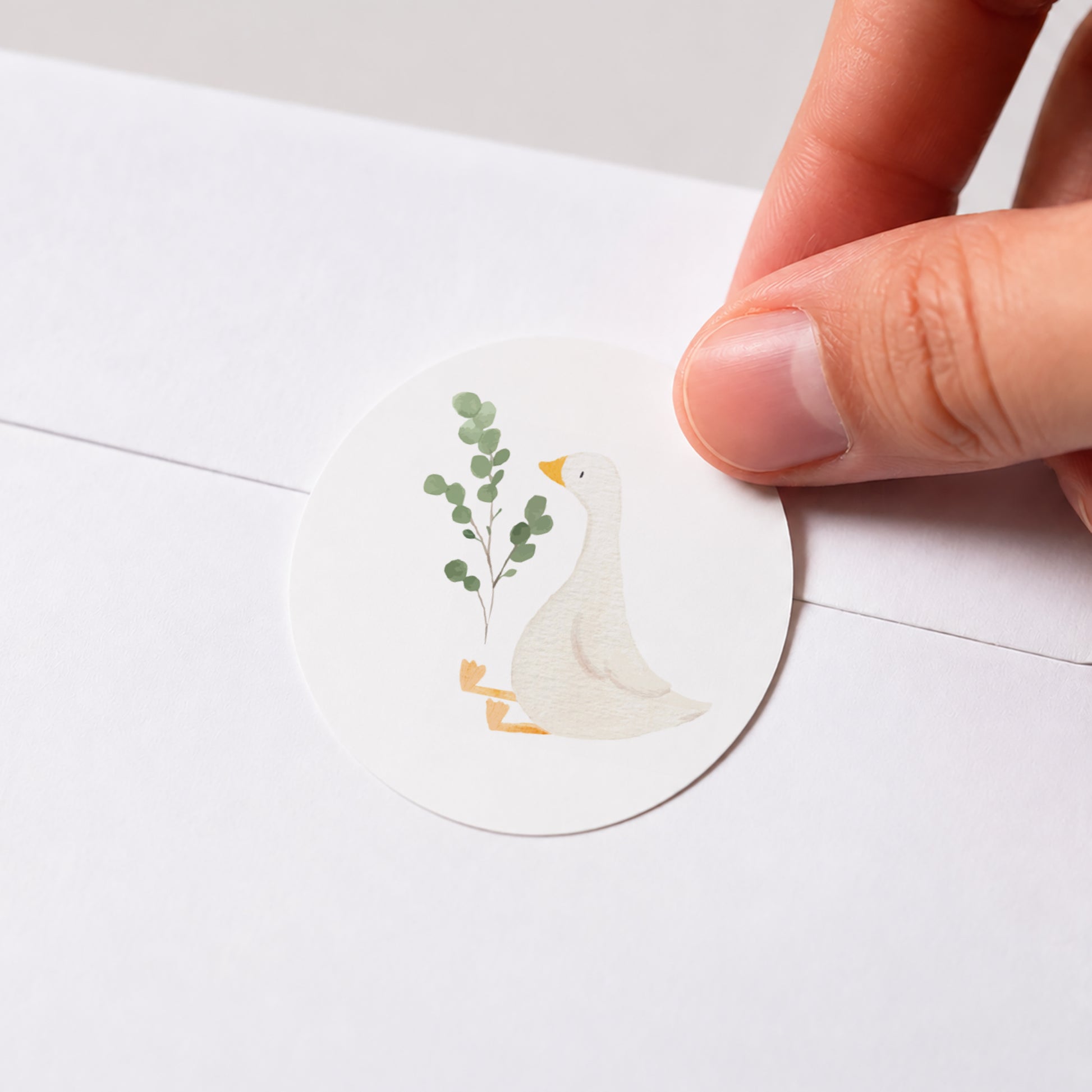 Sticker Geburt Rund Feder der Sanftheit foto N° 1