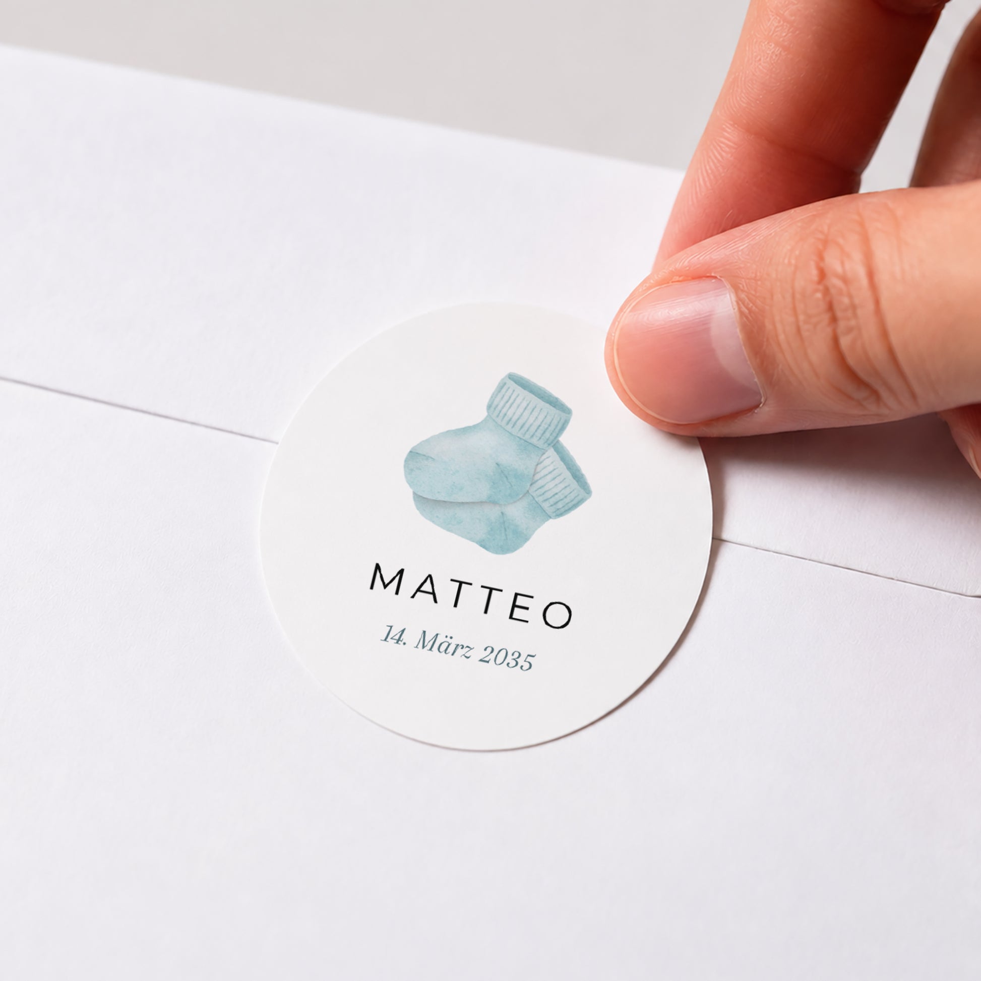 Sticker Geburt Rund Im Laufe der kleinen Maschen foto N° 1