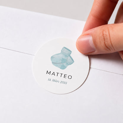 Sticker Geburt Rund Im Laufe der kleinen Maschen foto N° 1