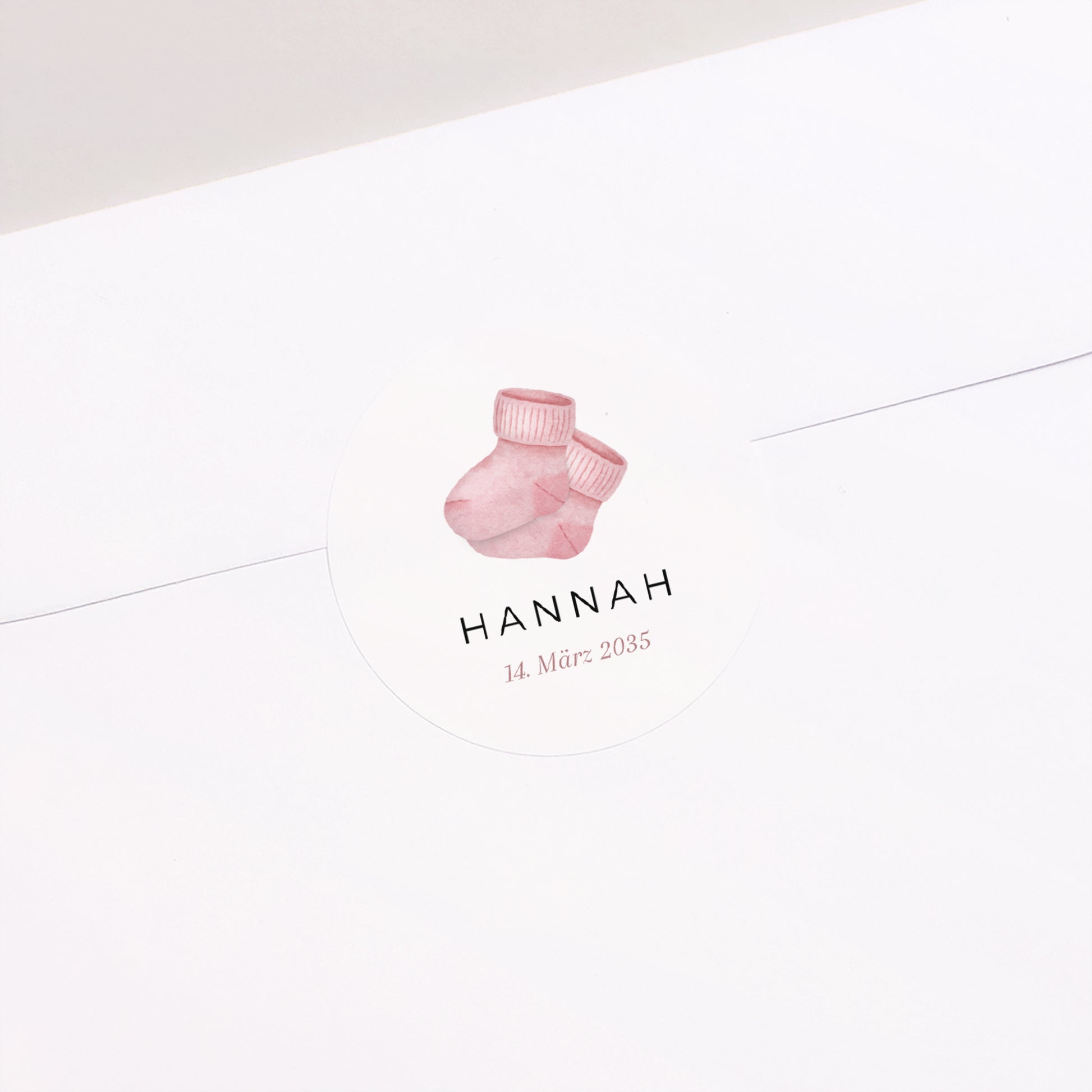 Sticker Geburt Rund Ein Schatz in Socken foto N° 2