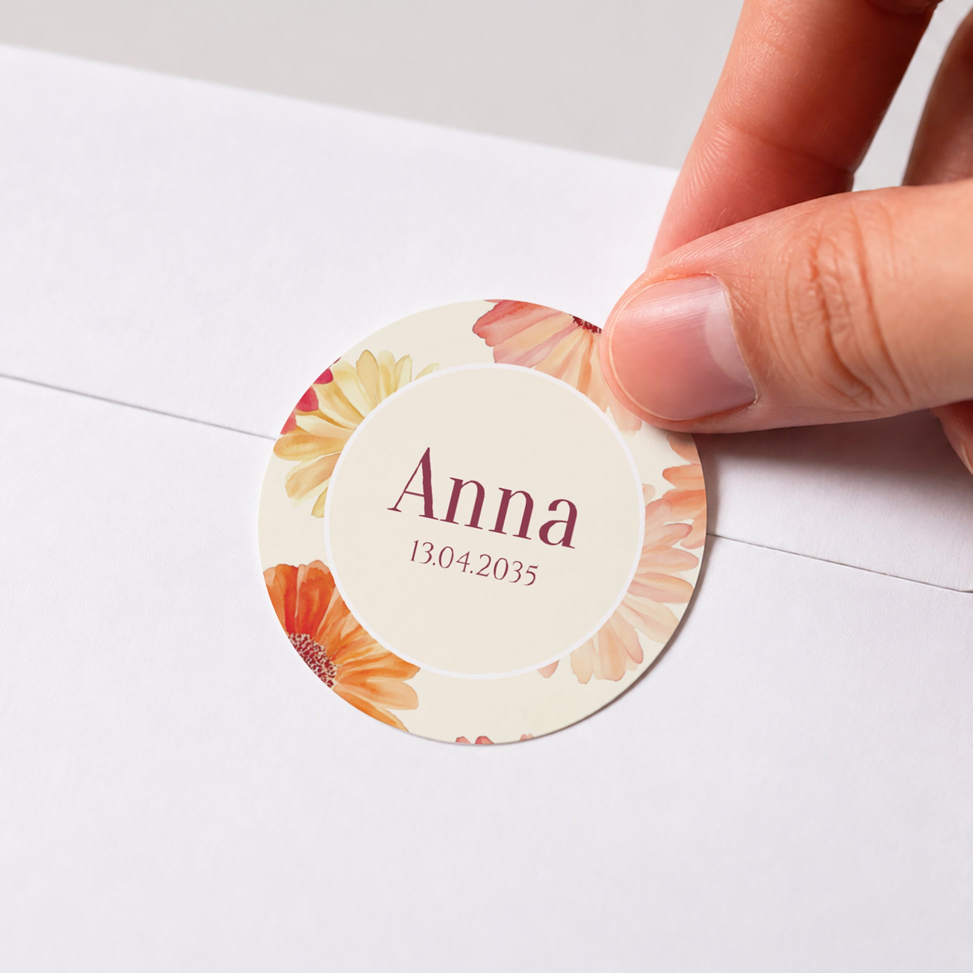 Sticker Geburt Rund Ein Liebesblatt foto N° 1