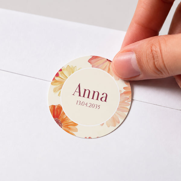Sticker Geburt Rund Ein Liebesblatt foto