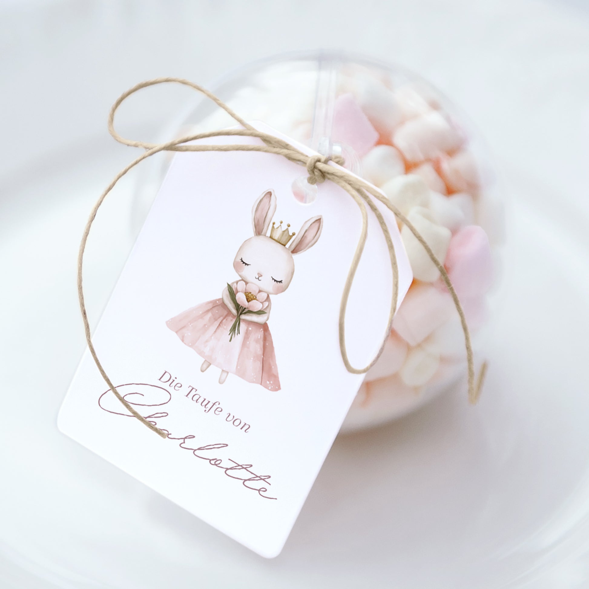 Geschenkbox Taufe Ball mit Wimpel-Etikett Prinzessin des geheimen Gartens foto N° 1