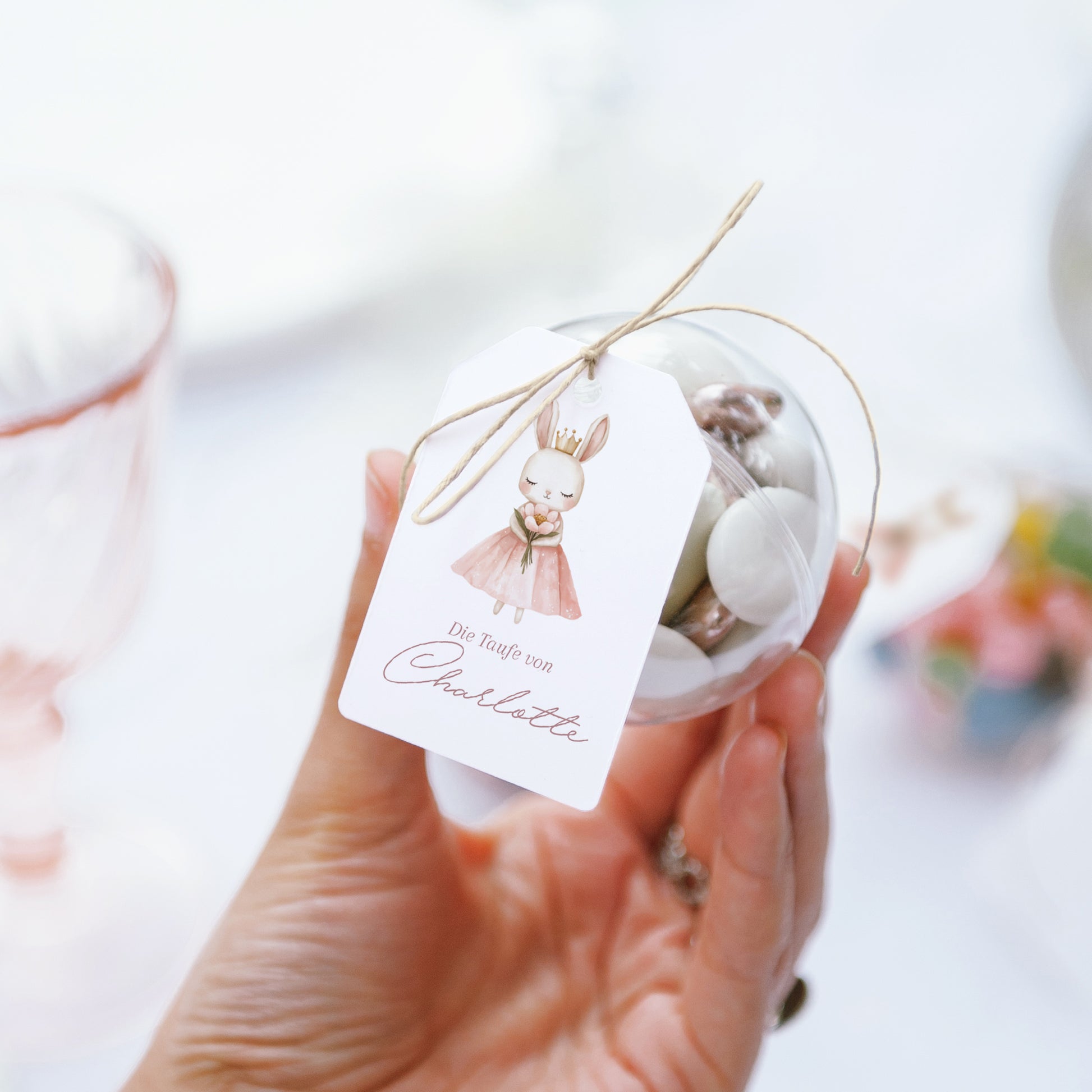 Geschenkbox Taufe Ball mit Wimpel-Etikett Prinzessin des geheimen Gartens foto N° 3