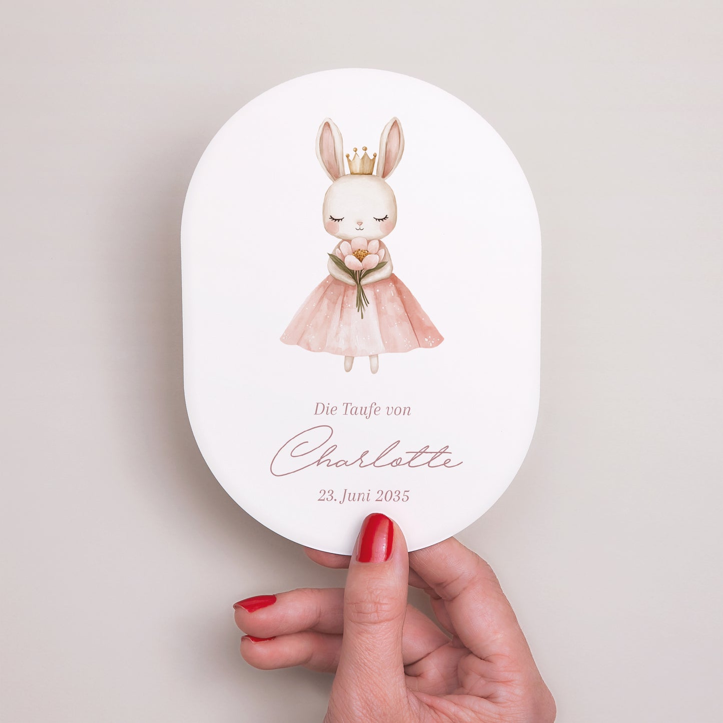 Taufeinladung oval Prinzessin des geheimen Gartens foto N° 2