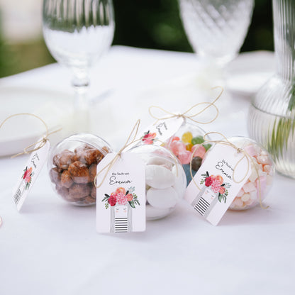 Geschenkbox Taufe Ball mit Wimpel-Etikett Kleine gesegnete Blume foto N° 2