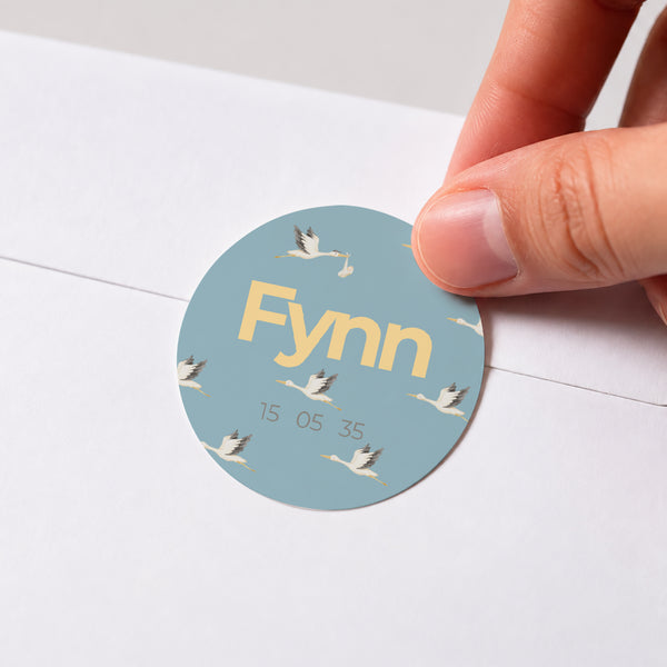 Sticker Geburt Rund Sonderlieferung foto