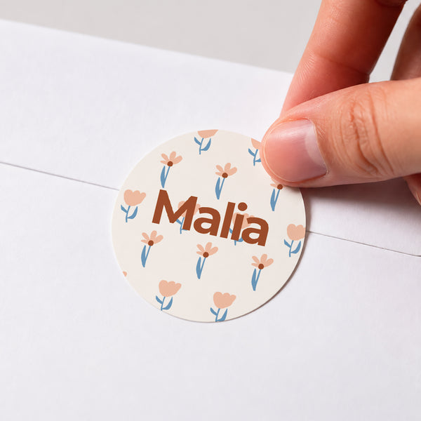Sticker Geburt Rund Unsere Blumen foto