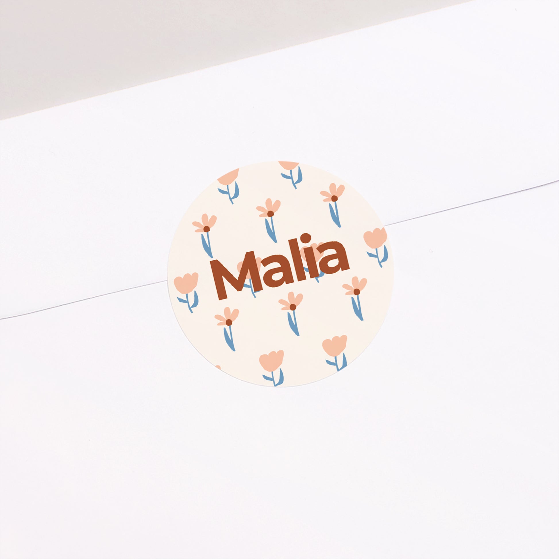 Sticker Geburt Rund Unsere Blumen foto N° 2