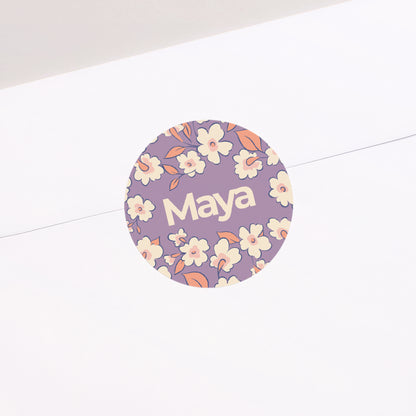 Sticker Geburt Rund Blumig foto N° 2