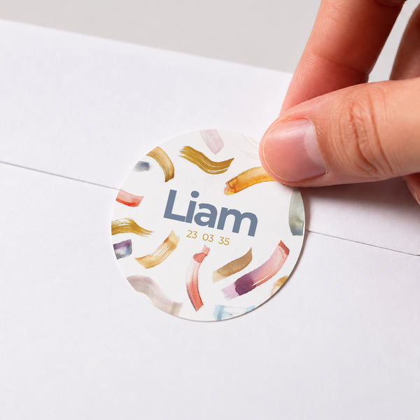 Sticker Geburt Rund Bürste foto