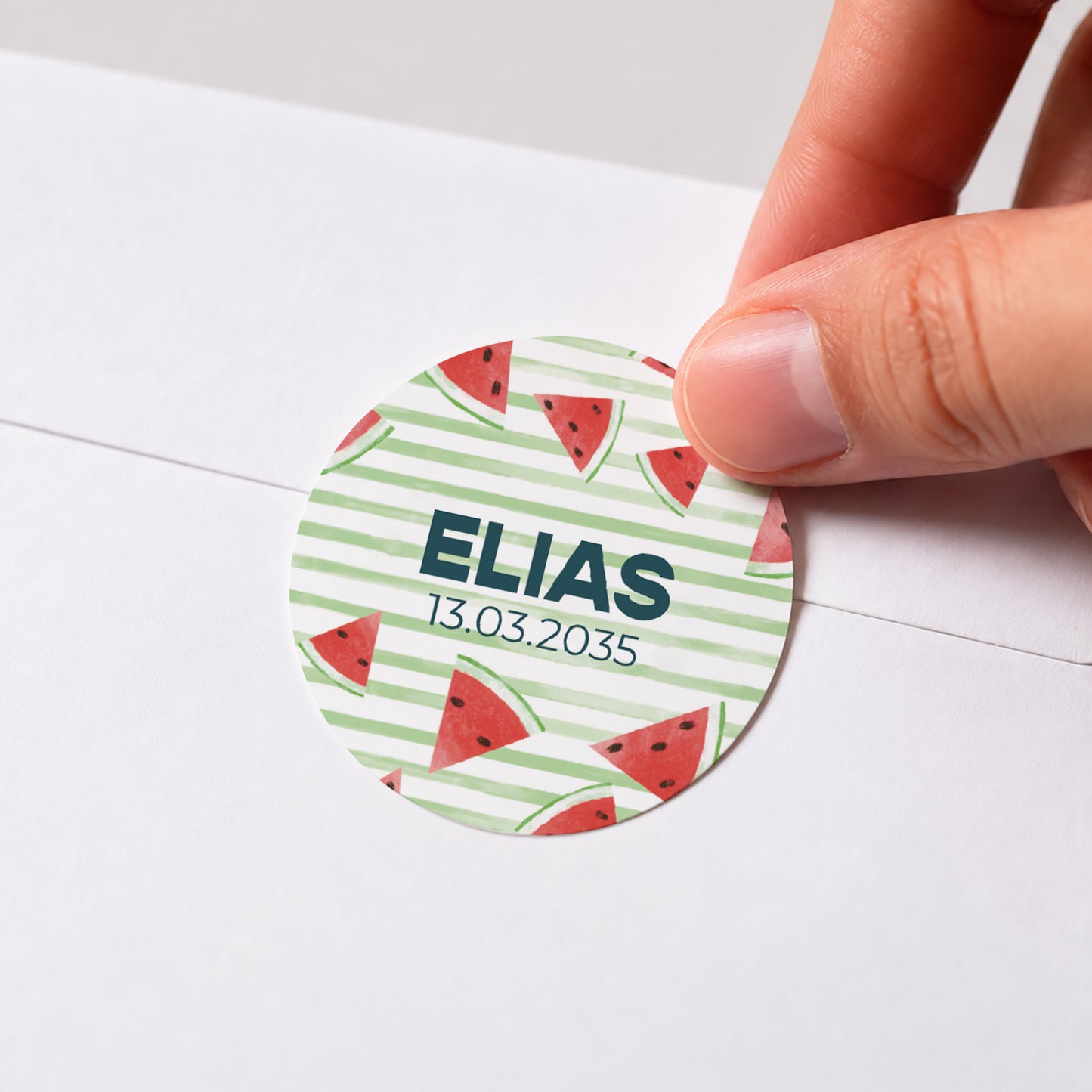 Sticker Geburt Rund Kleine Wassermelone foto N° 1
