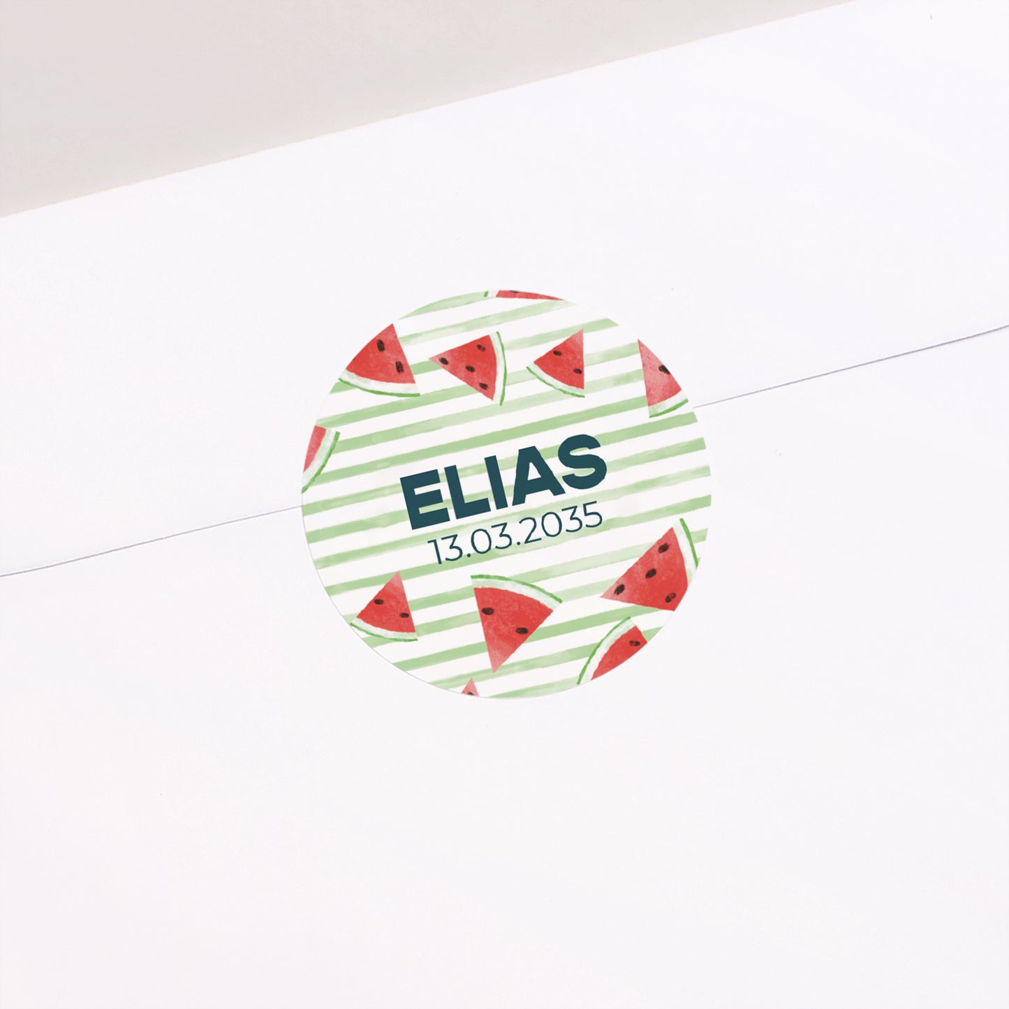 Sticker Geburt Rund Kleine Wassermelone foto N° 2