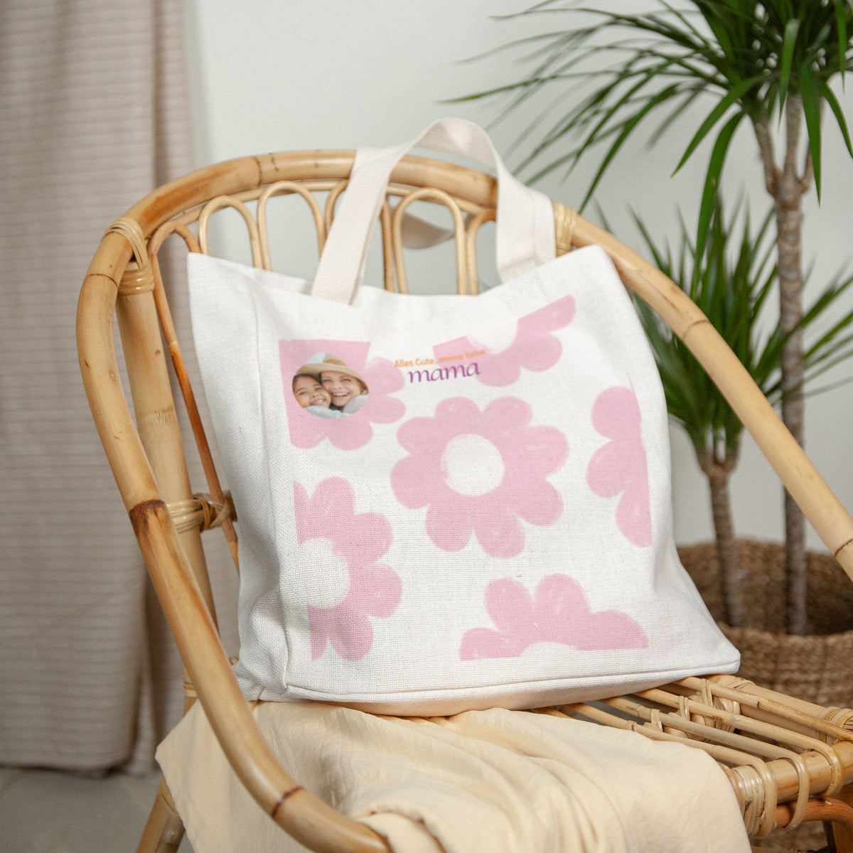 Tote bag Objekte Tragehenkel Grosse Blumen foto N° 2