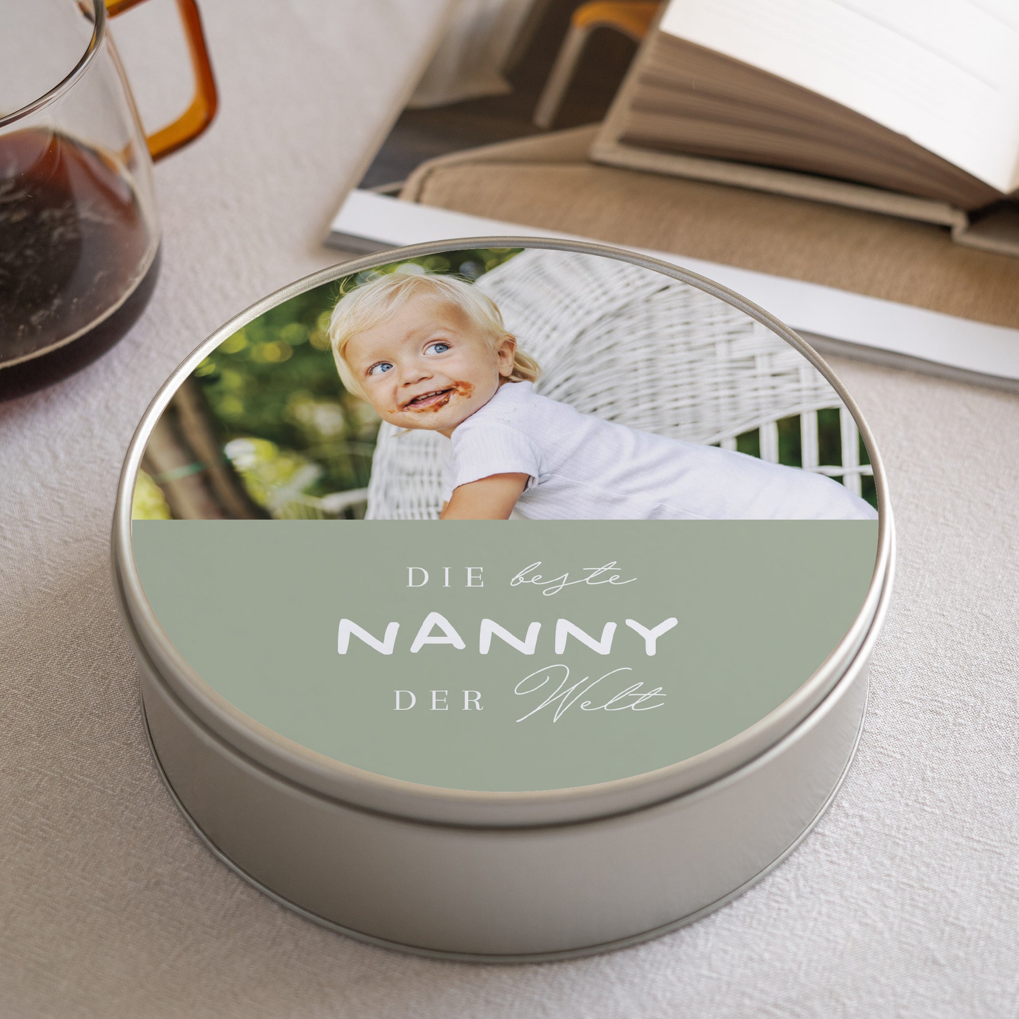 Metalldose runde, mit Schokolade gefüllt Beste Nanny der Welt foto N° 2