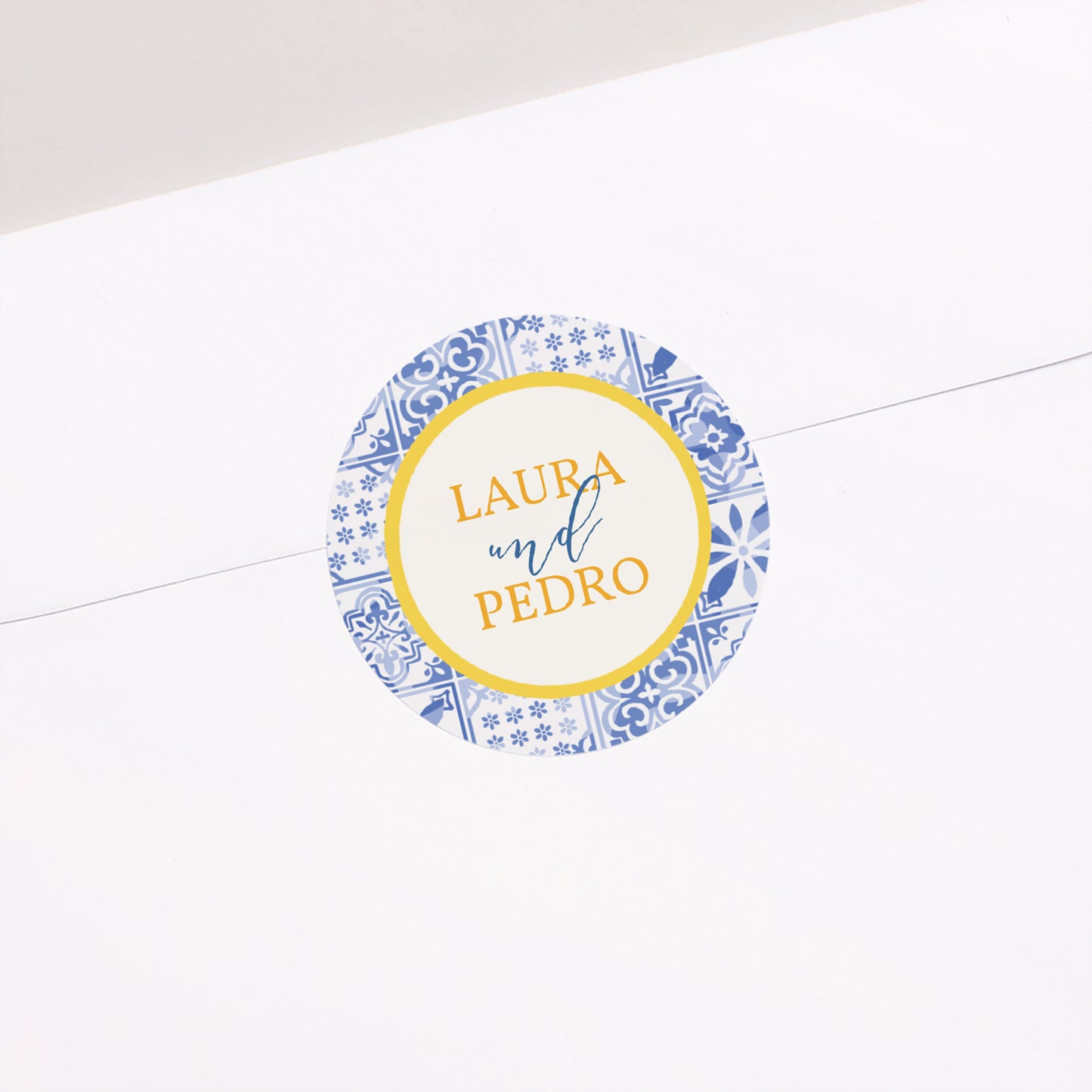 Sticker Hochzeit Rund Azulejo der Liebe foto N° 2