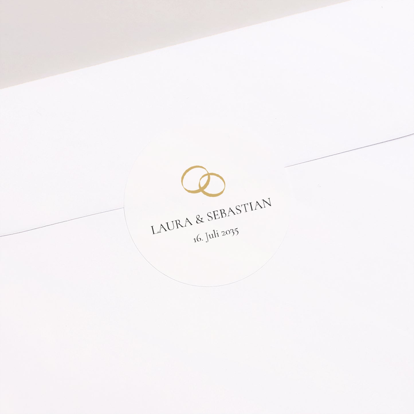 Sticker Hochzeit Rund Goldene Eid foto N° 2