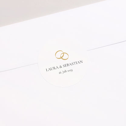 Sticker Hochzeit Rund Goldene Eid foto N° 2