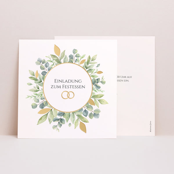 Einladungskarte Hochzeit Einfaches Quadrat foto
