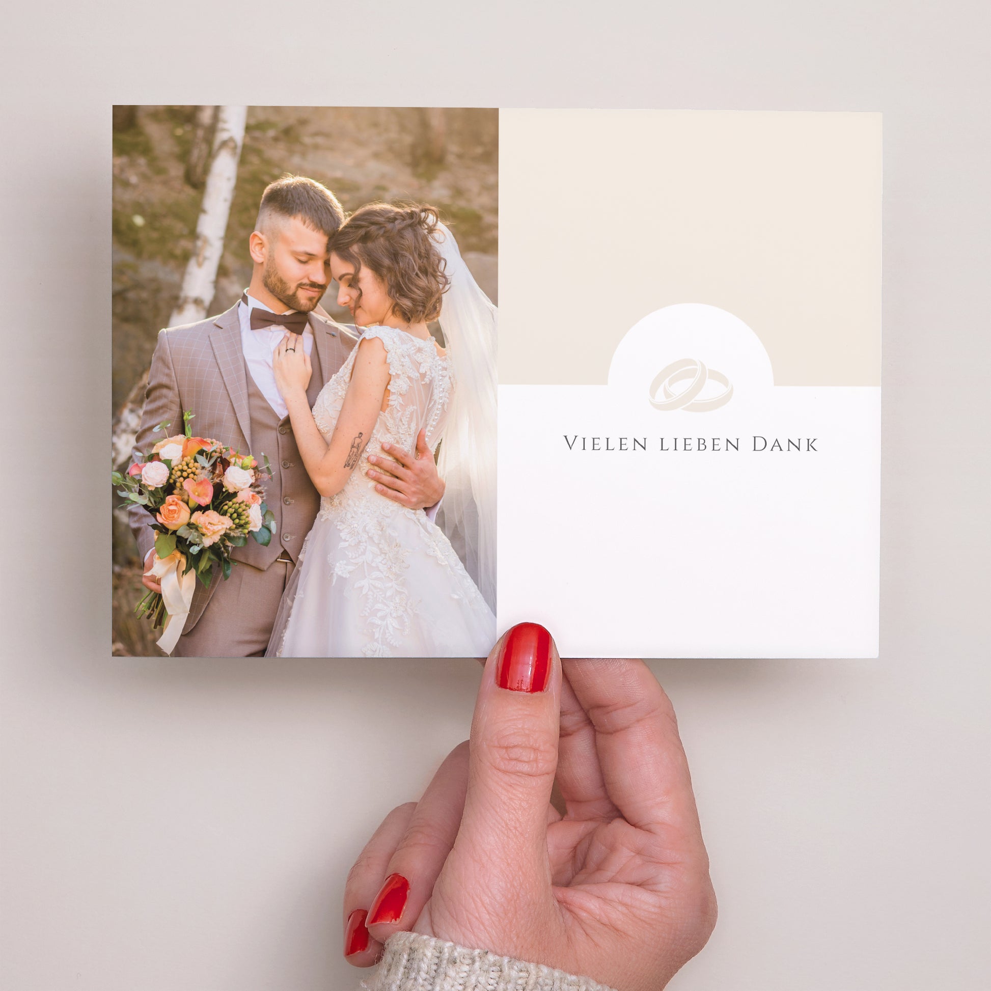 Dankeskarte Hochzeit Landschaft Sanfte Harmonie foto N° 2