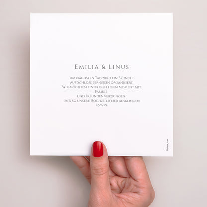 Einladungskarte Hochzeit Einfaches Quadrat Sanfte Harmonie foto N° 3