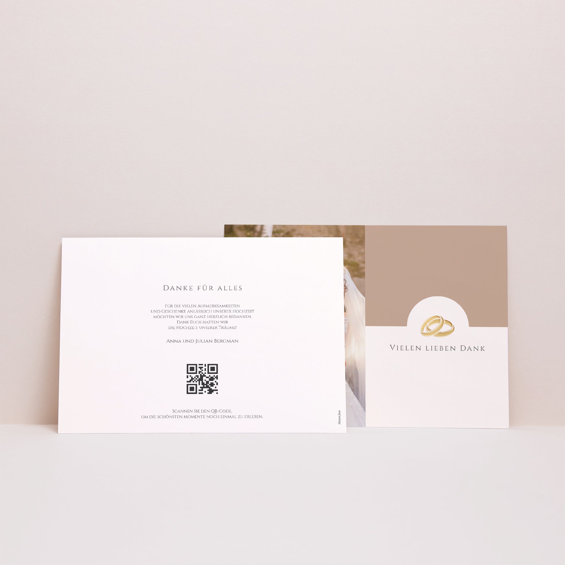 Dankeskarte Hochzeit Landschaft Sanfte goldene Harmonie foto N° 3