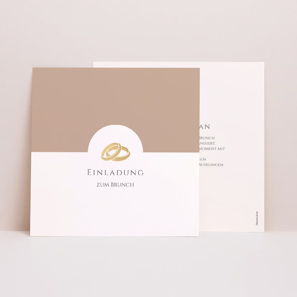 Einladungskarte Hochzeit Einfaches Quadrat Sanfte goldene Harmonie foto