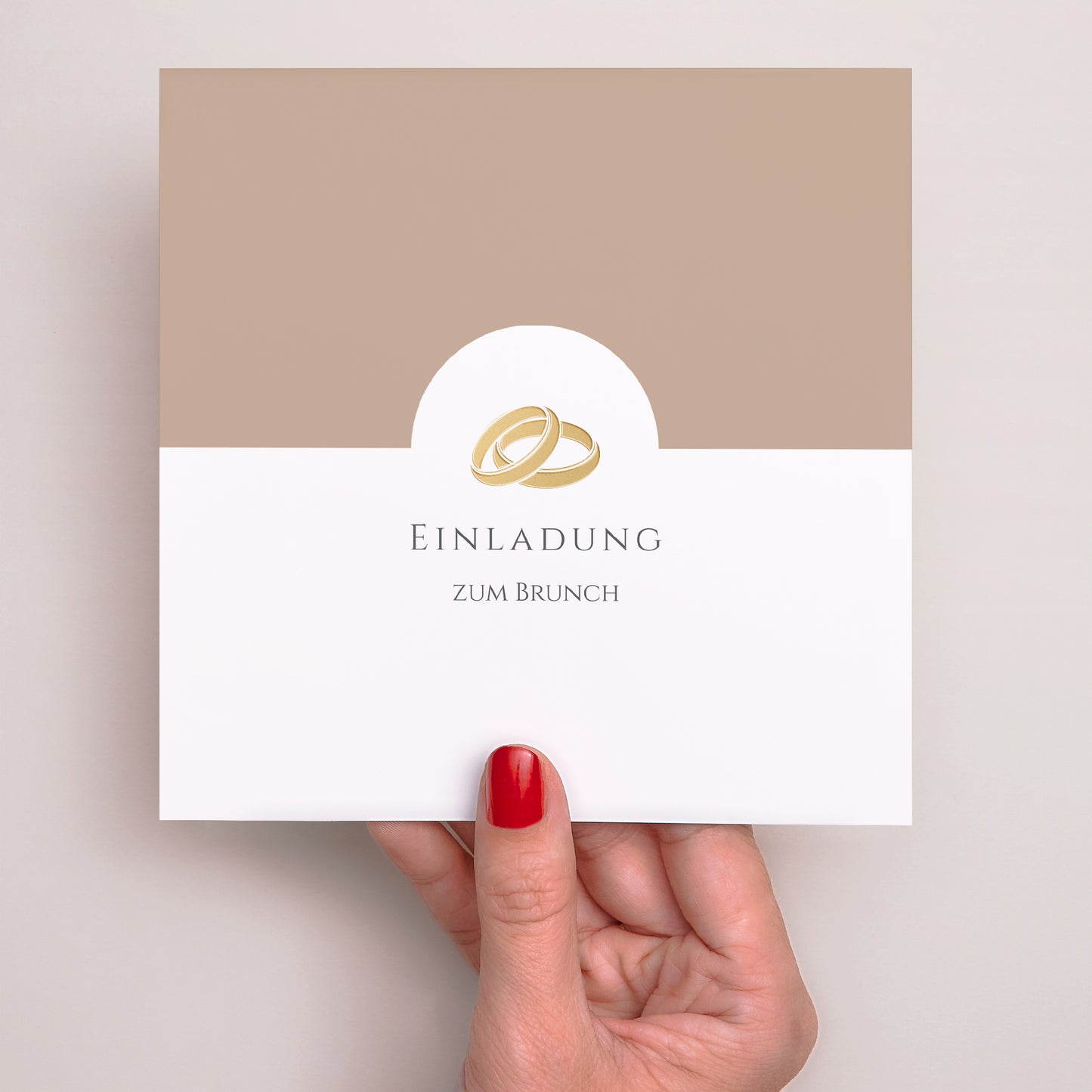 Einladungskarte Hochzeit Einfaches Quadrat Sanfte goldene Harmonie foto N° 2