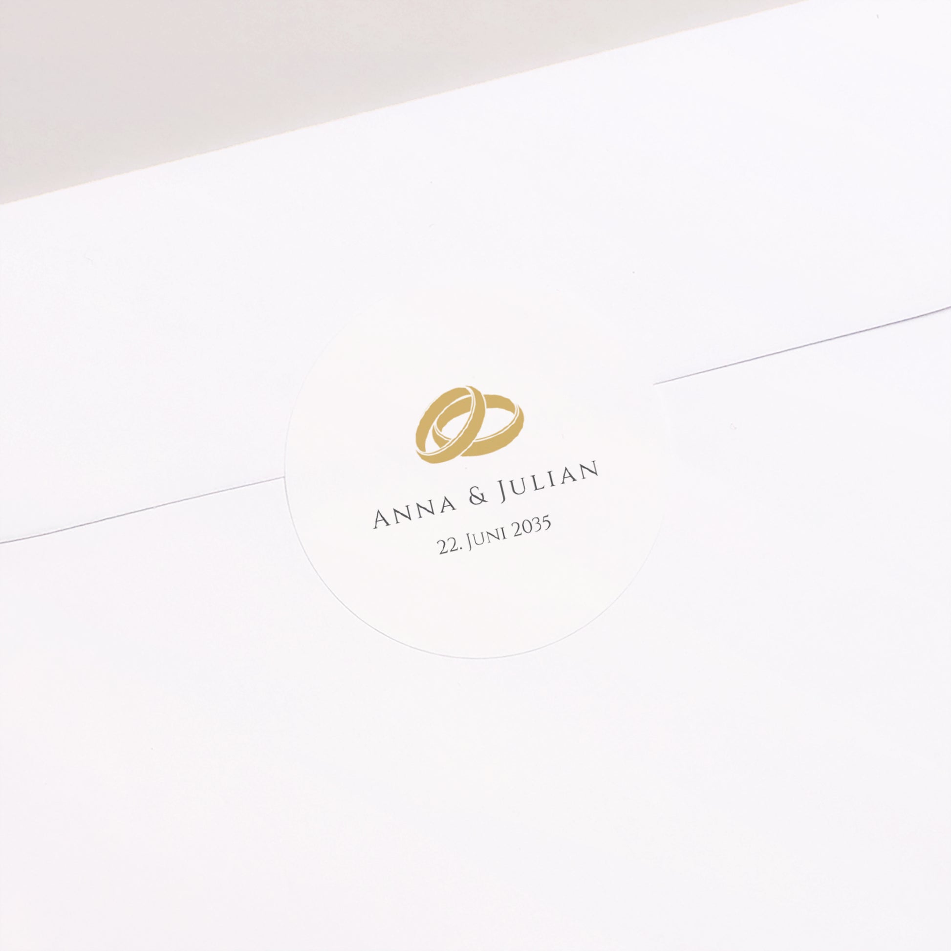 Sticker Hochzeit Rund Sanfte goldene Harmonie foto N° 2