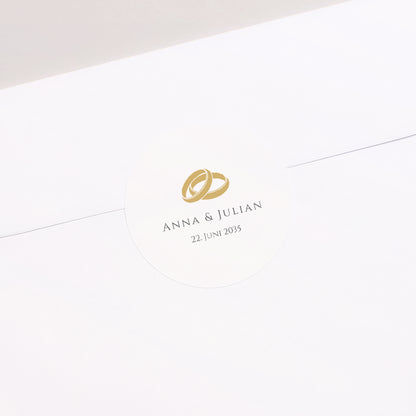 Sticker Hochzeit Rund Sanfte goldene Harmonie foto N° 2