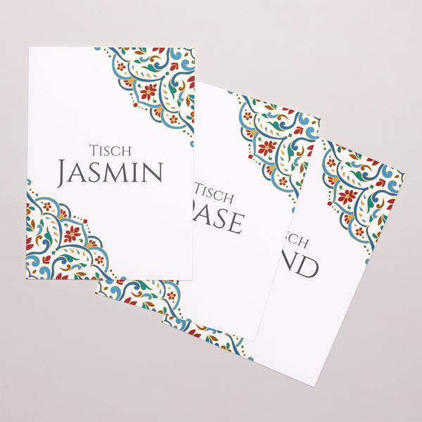 Tischnummern Hochzeit Rechteck Liebe aus dem Osten foto